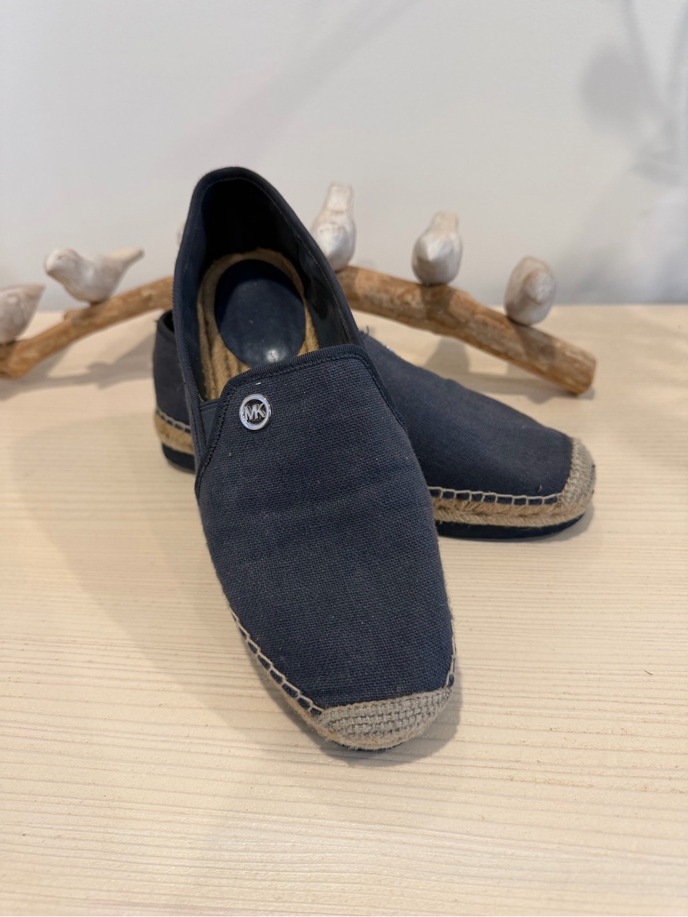 Michael Kors Navy Canvas Slip-On Espadrilles